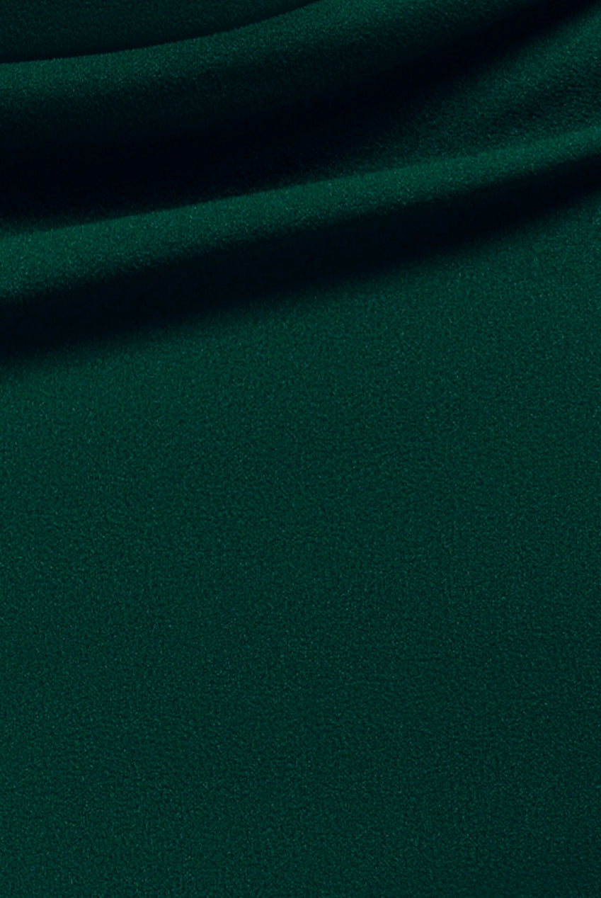 Goddiva Chiffon Cuffed Balloon Sleeve Scuba Maxi Dress - Emerald Green