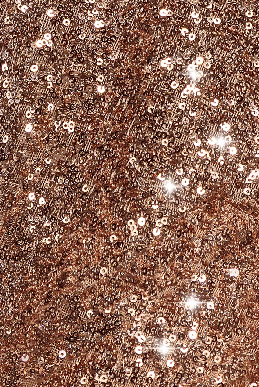 Goddiva Cowl Neck Sequin Maxi Dress - Champagne