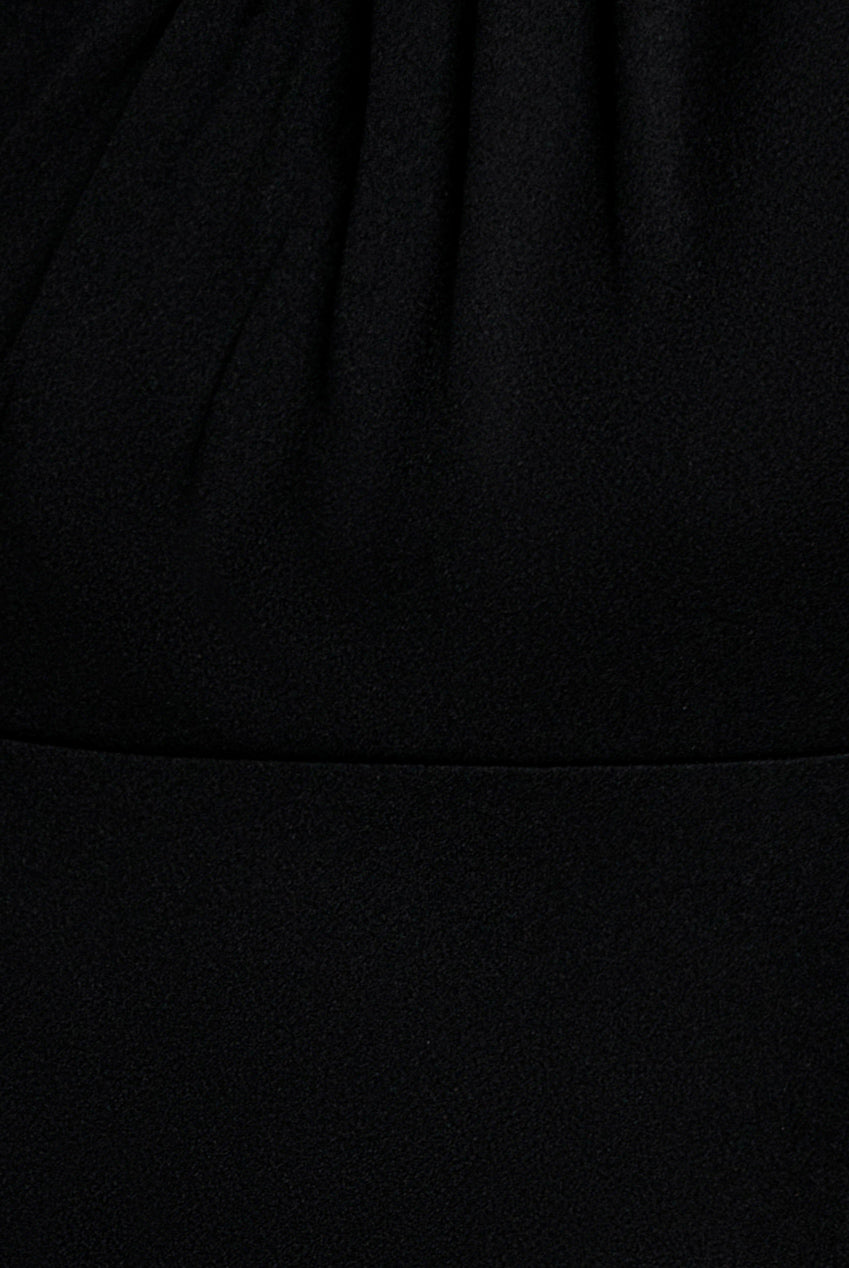 Goddiva Cape Sleeve Chiffon And Scuba Crepe Maxi Dress - Black
