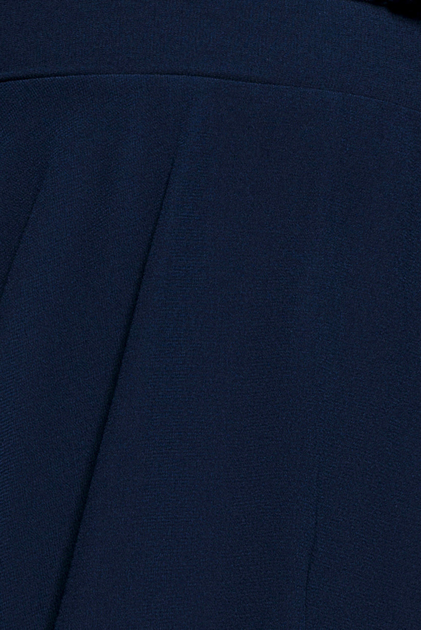 Goddiva Tiered Chiffon Wrap Midi Dress - Navy Blue