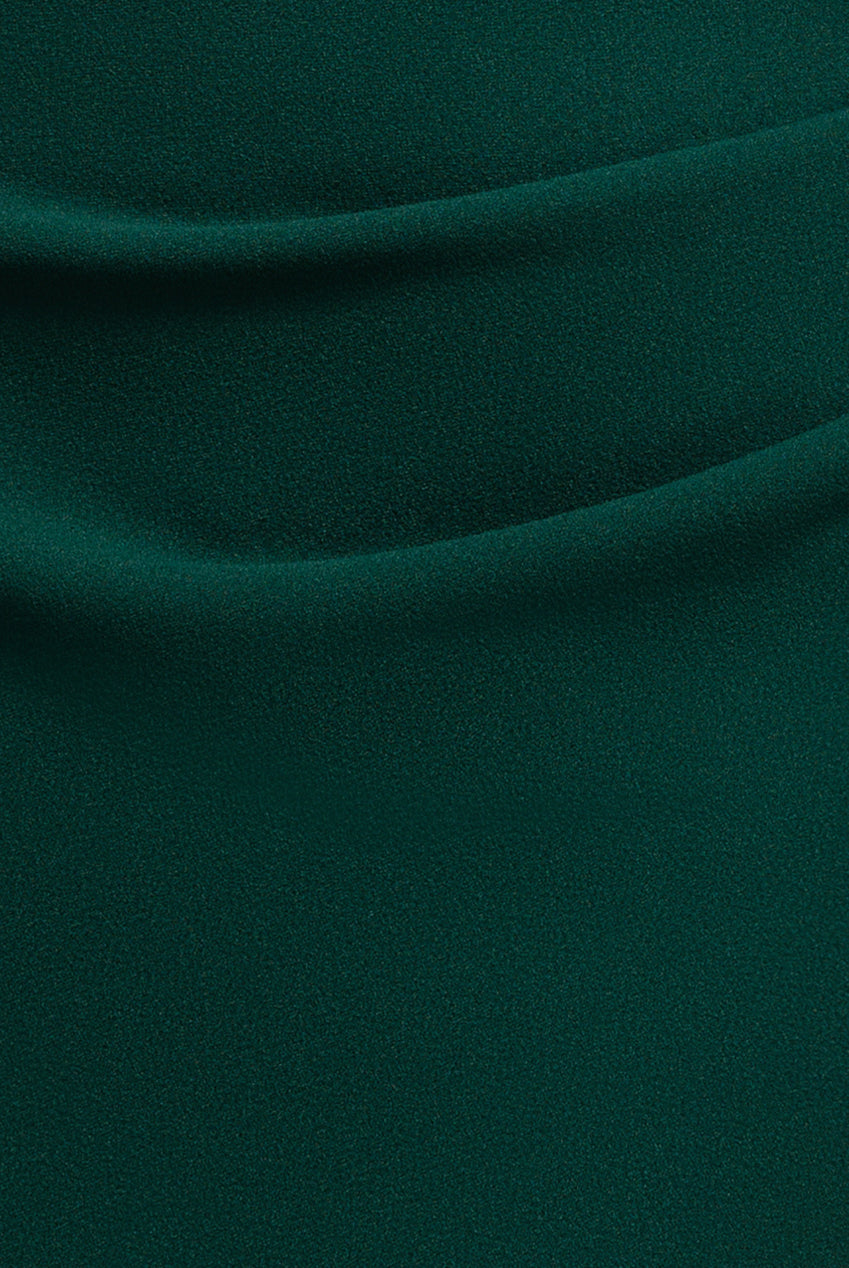 Goddiva Cape Sleeve Detail Front Tie Maxi Dress - Emerald Green