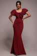 Goddiva Cape Sleeve Detail Front Tie Maxi Dress - Wine