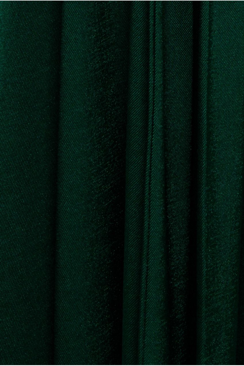 Goddiva Satin Square Neck Bishop Sleeve A Line Maxi Dress - Emerald Green