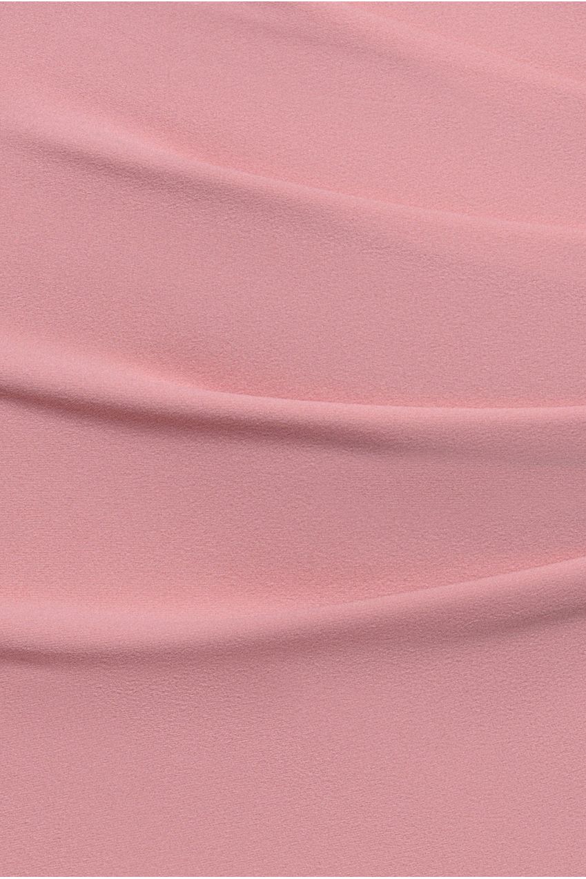 Goddiva Scuba & Chiffon Balloon Sleeve Wrap Midi Dress - Blush Pink