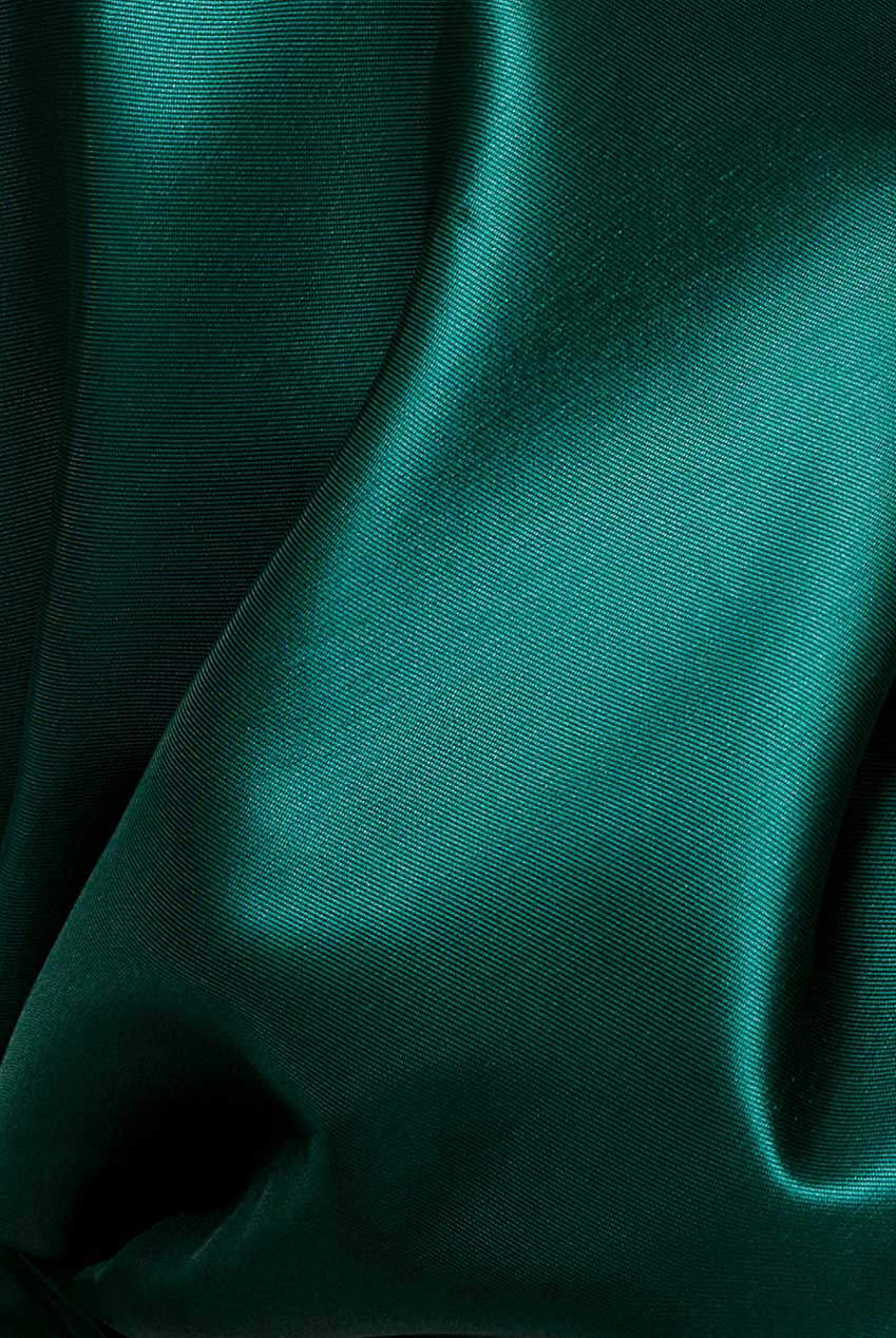 Goddiva Off Shoulder Back Satin Bow Wrap Crepe Midi Dress - Emerald Green
