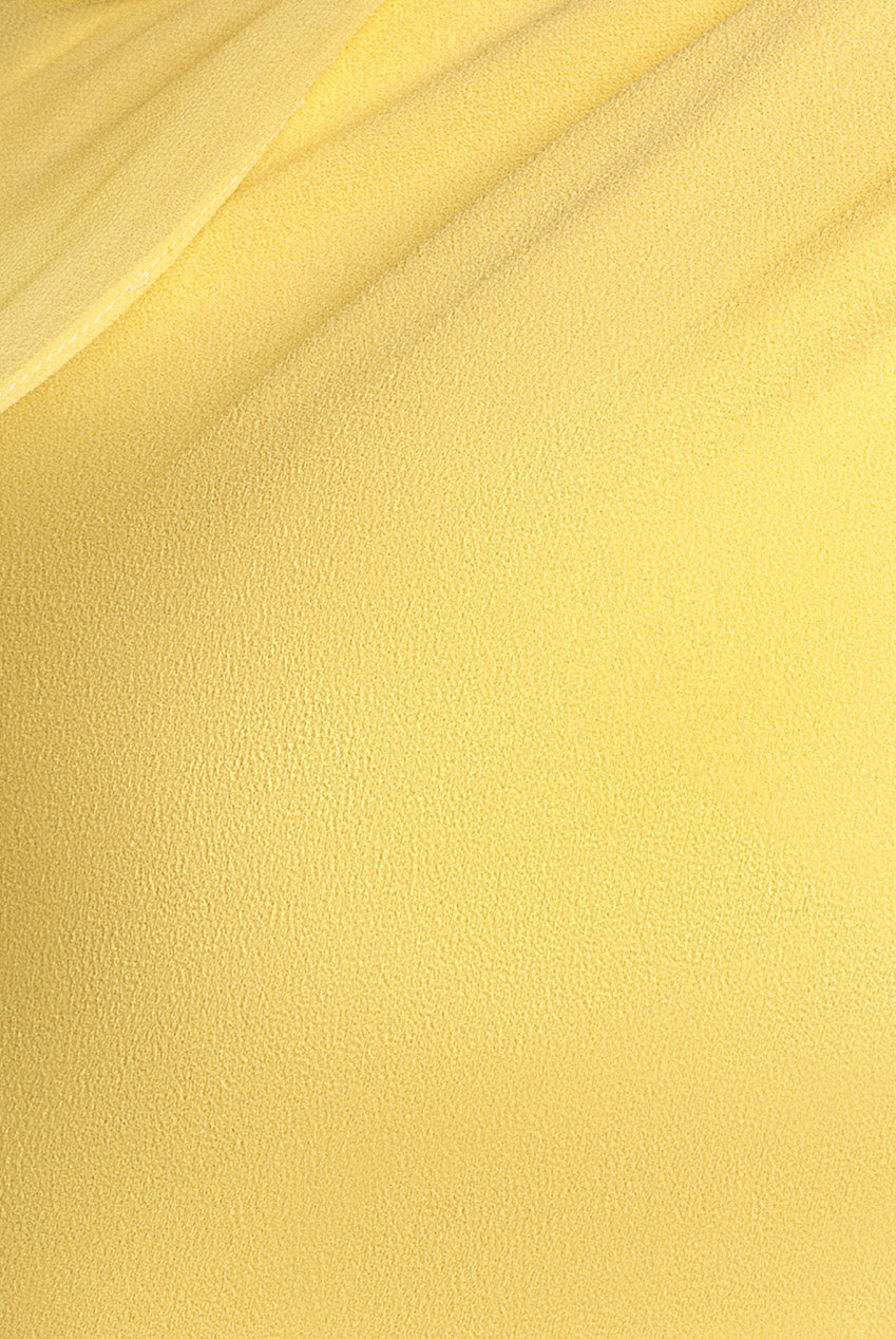 Goddiva One Shoulder Chiffon Cape Crepe Maxi Dress - Butter Yellow