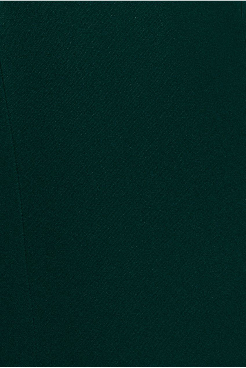 Goddiva V Neck Cowl Back Pleated Sleeve Scuba Maxi Dress - Emerald Green
