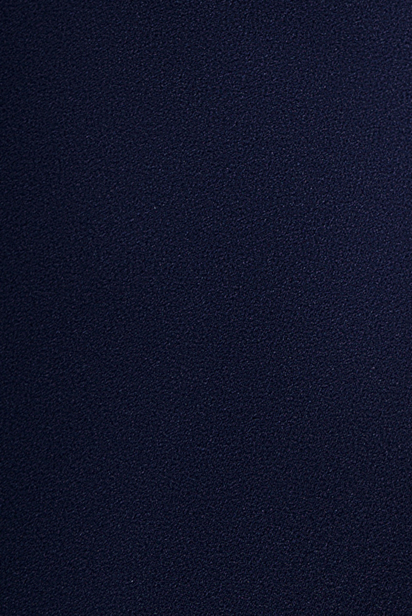Goddiva One Shoulder Velvet Satin Bow Cape Maxi Dress - Navy Blue