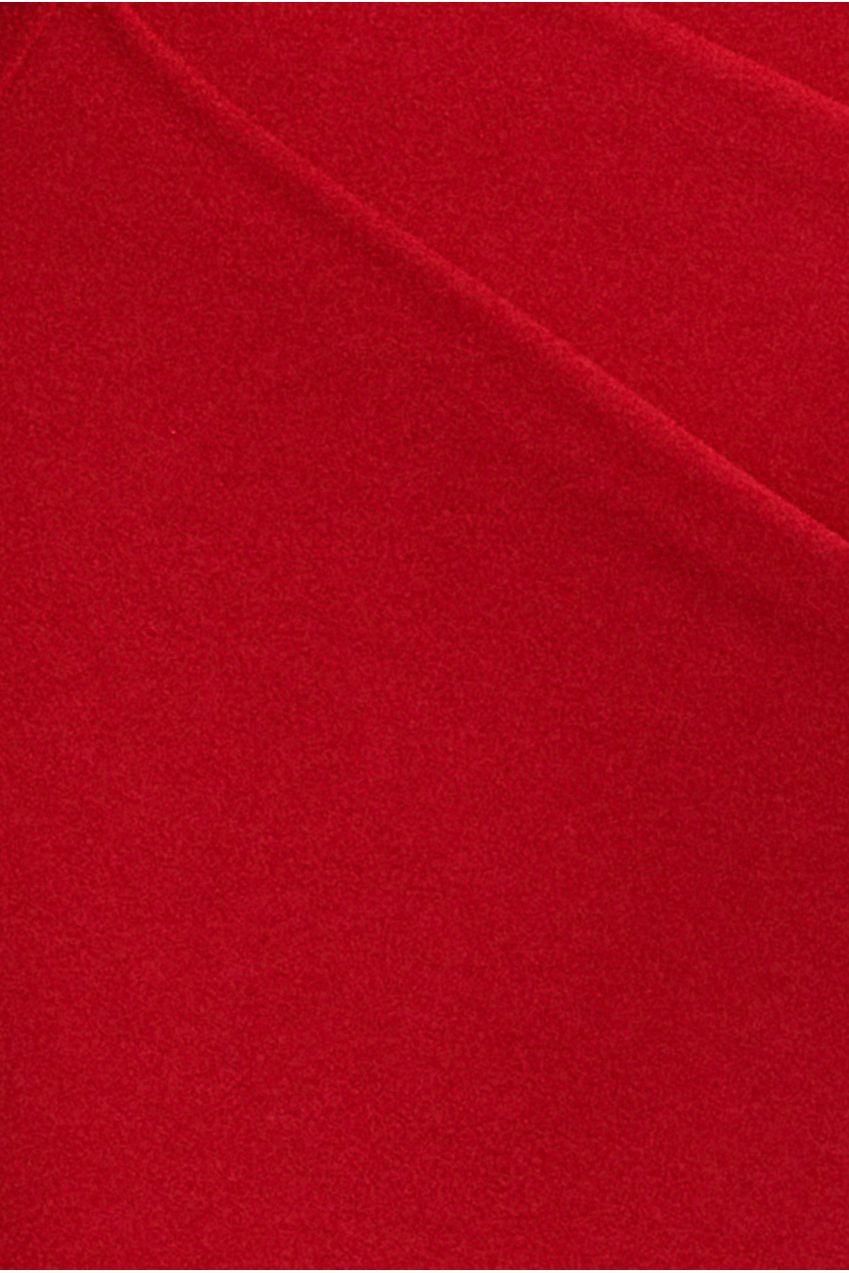 Goddiva One Shoulder Cape Sleeve Maxi Dress - Red