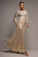 Goddiva Gravity Defying Naked Maxi Dress - Gold