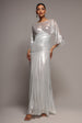 Goddiva Gravity Defying Naked Maxi Dress - Silver