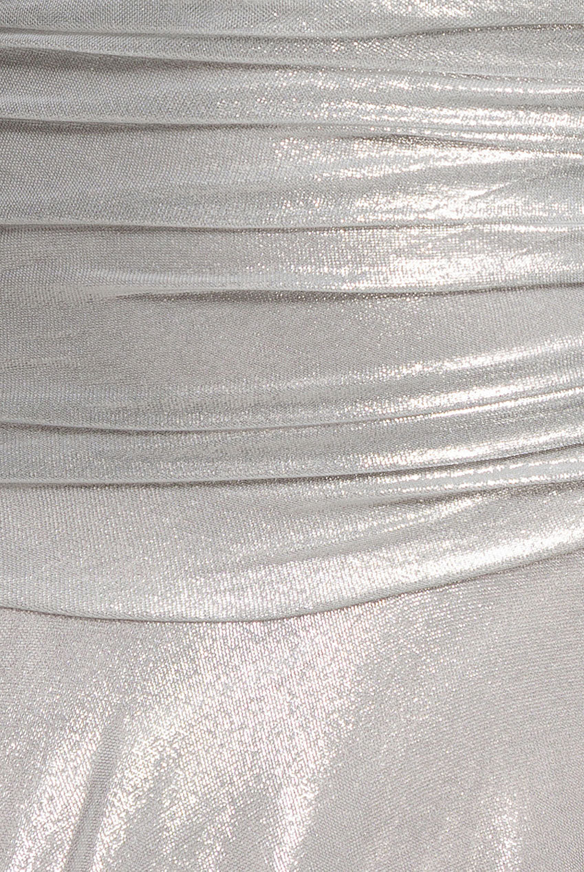 Goddiva Gravity Defying Naked Maxi Dress - Silver