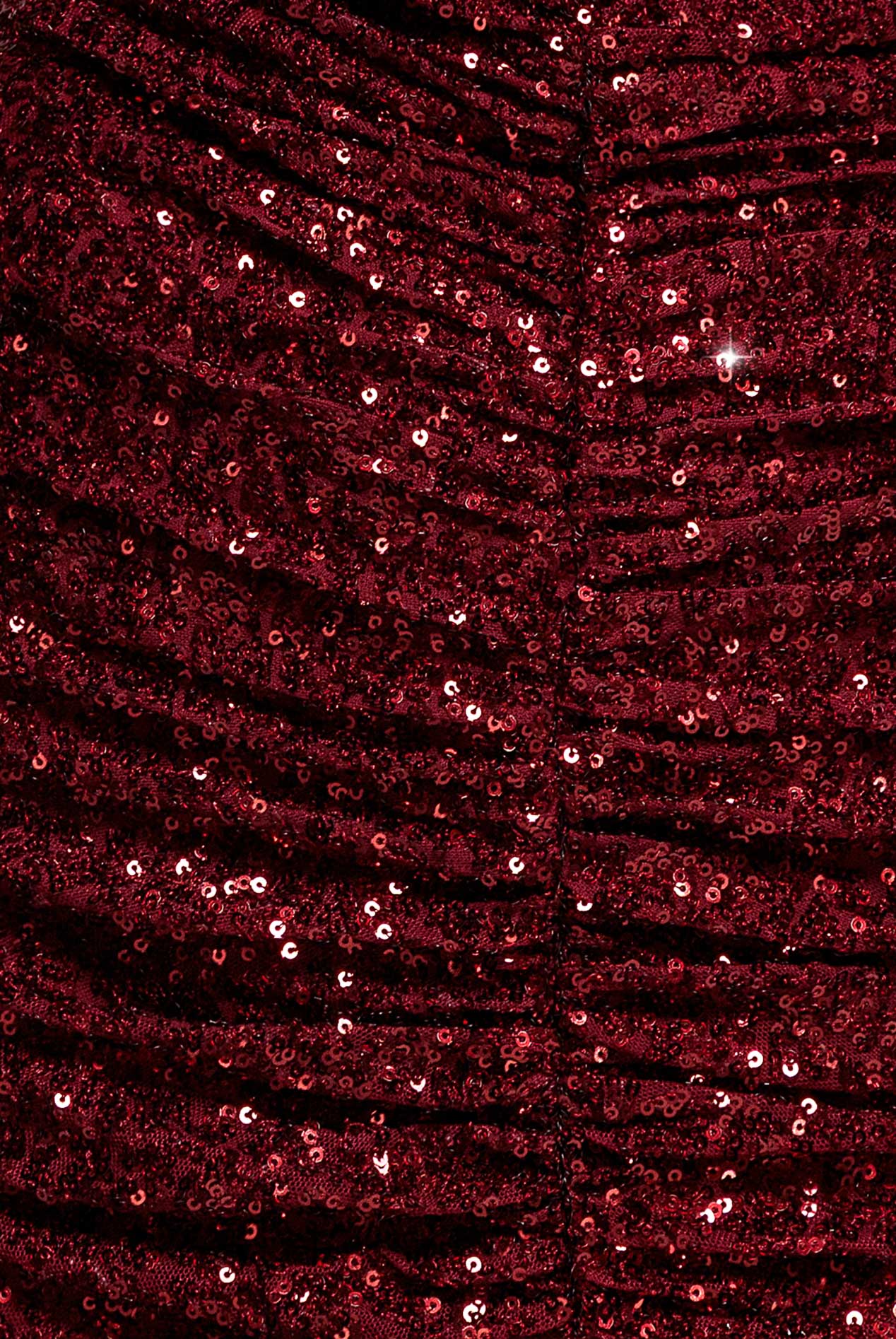 Goddiva Front Gathered Sequin Wing Maxi Dress - Wine