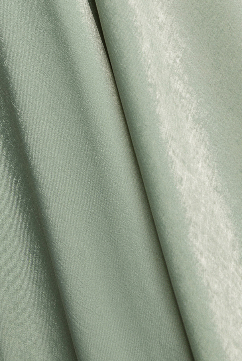 Goddiva Scoop Neck Velvet Satin Cape Sleeve Maxi Dress - Sage Green