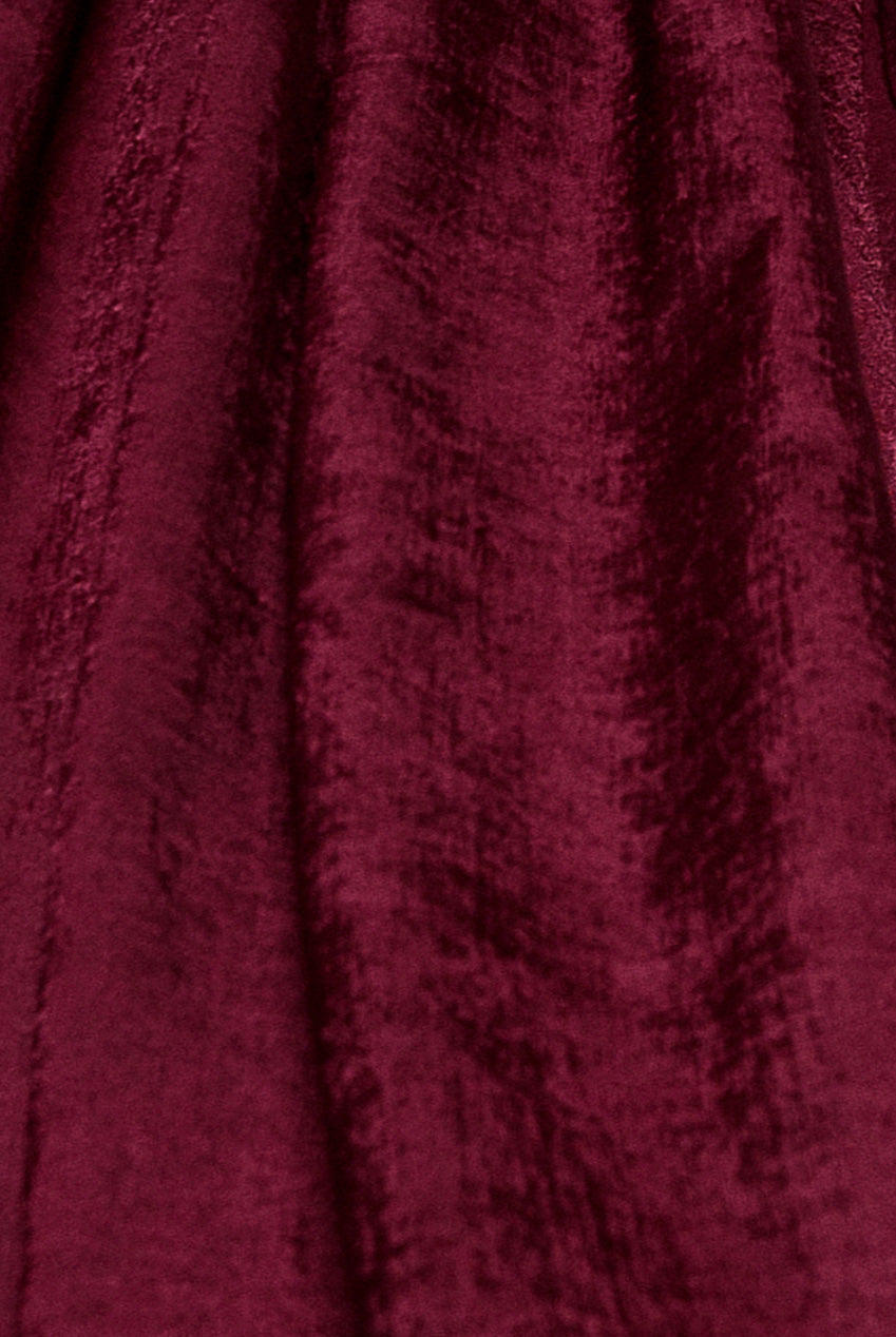 Goddiva Off Shoulder Velvet Satin Wing Cape Maxi Dress - Burgundy