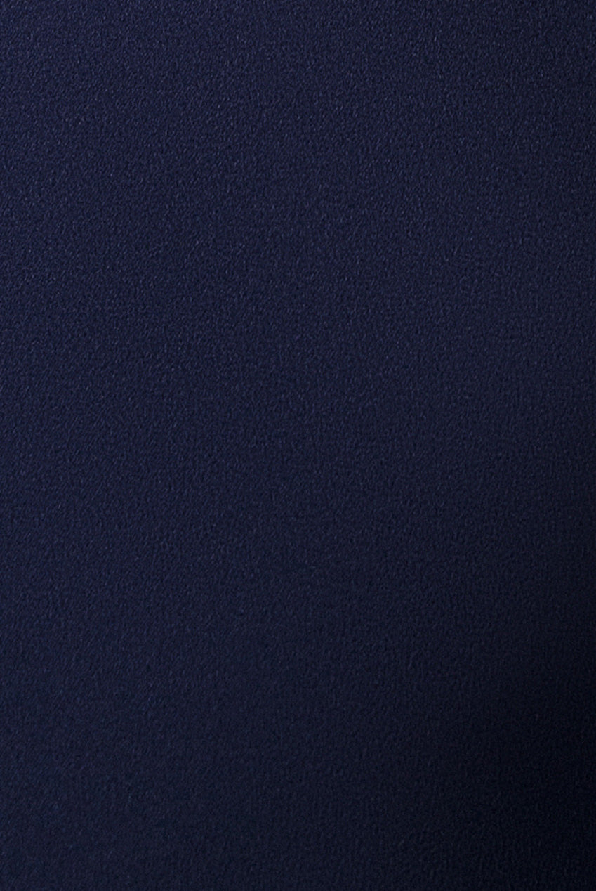 Goddiva Off Shoulder Velvet Satin Wing Cape Maxi Dress - Navy Blue