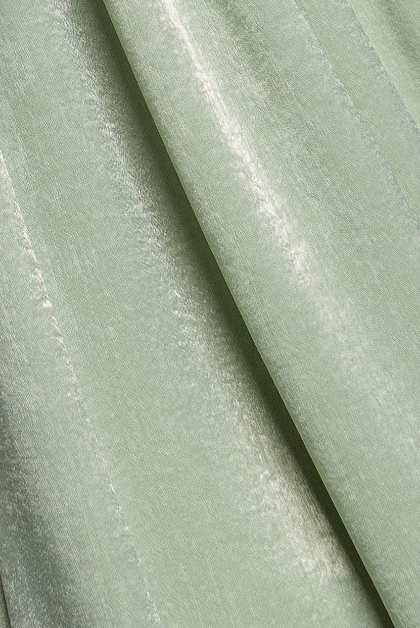 Goddiva Off Shoulder Velvet Satin Wing Cape Maxi Dress - Sage Green
