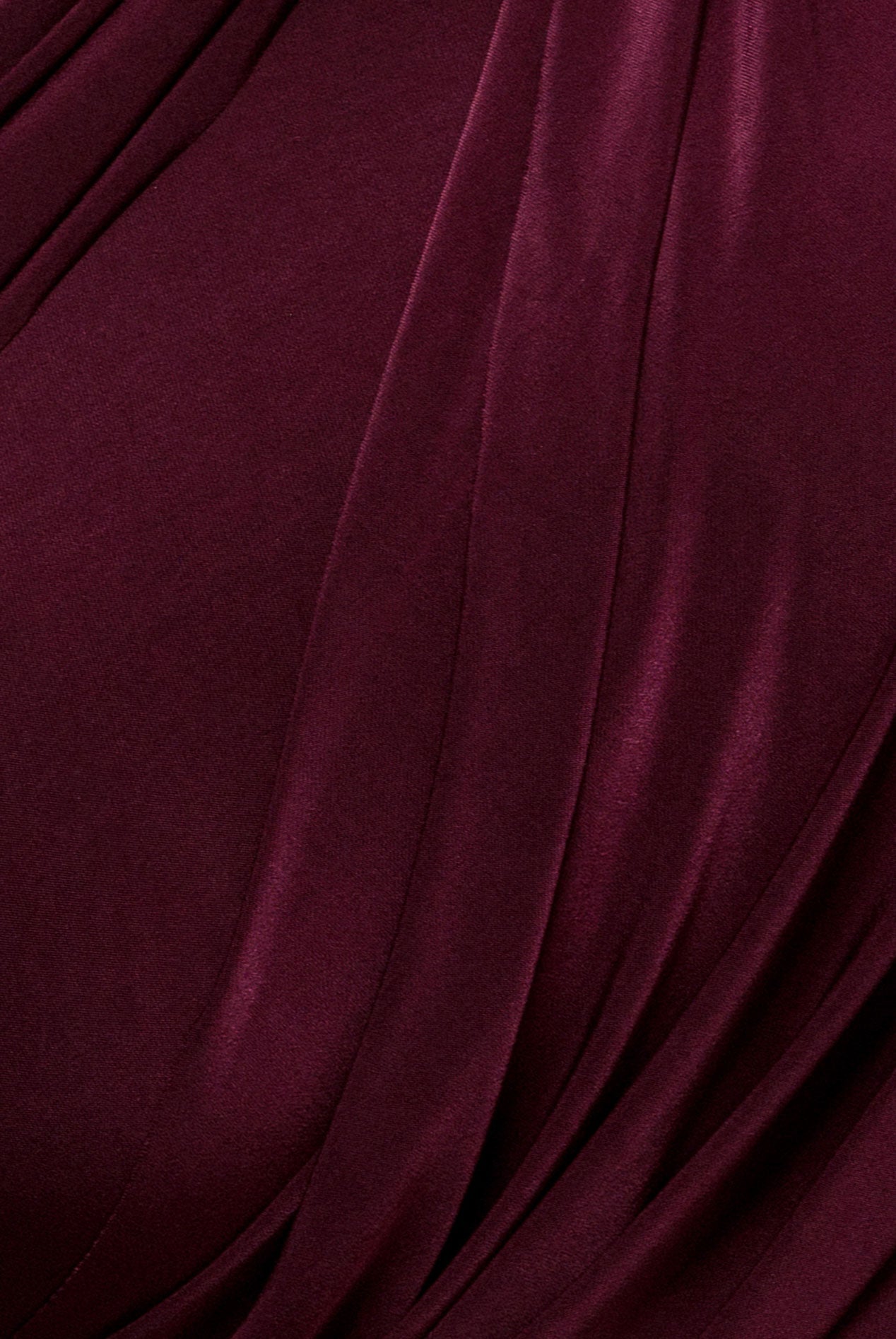 Goddiva Off Shoulder Gathered Panel Soft Touch Maxi Dress - Plum