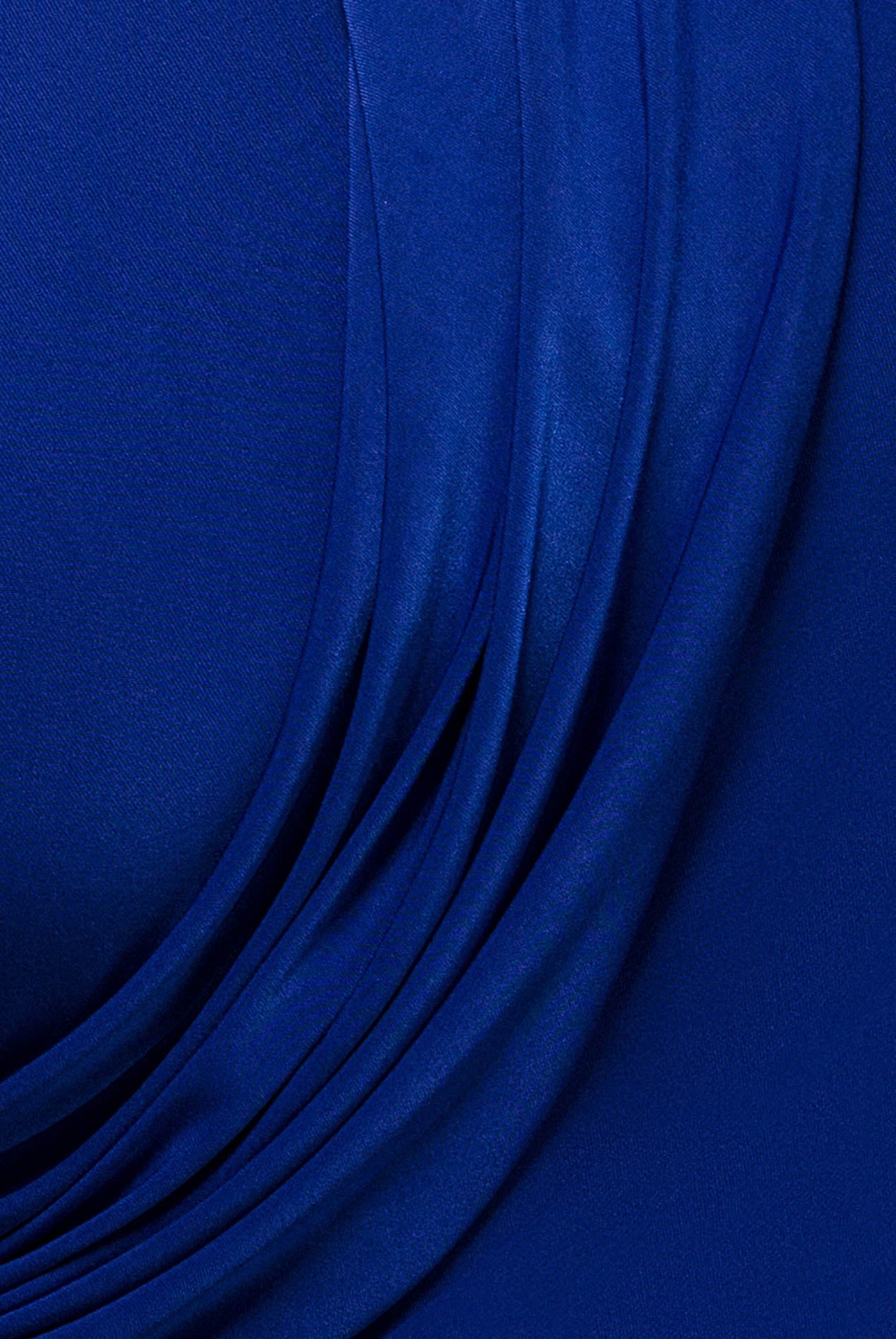 Goddiva Off Shoulder Gathered Panel Soft Touch Maxi Dress - Royal Blue