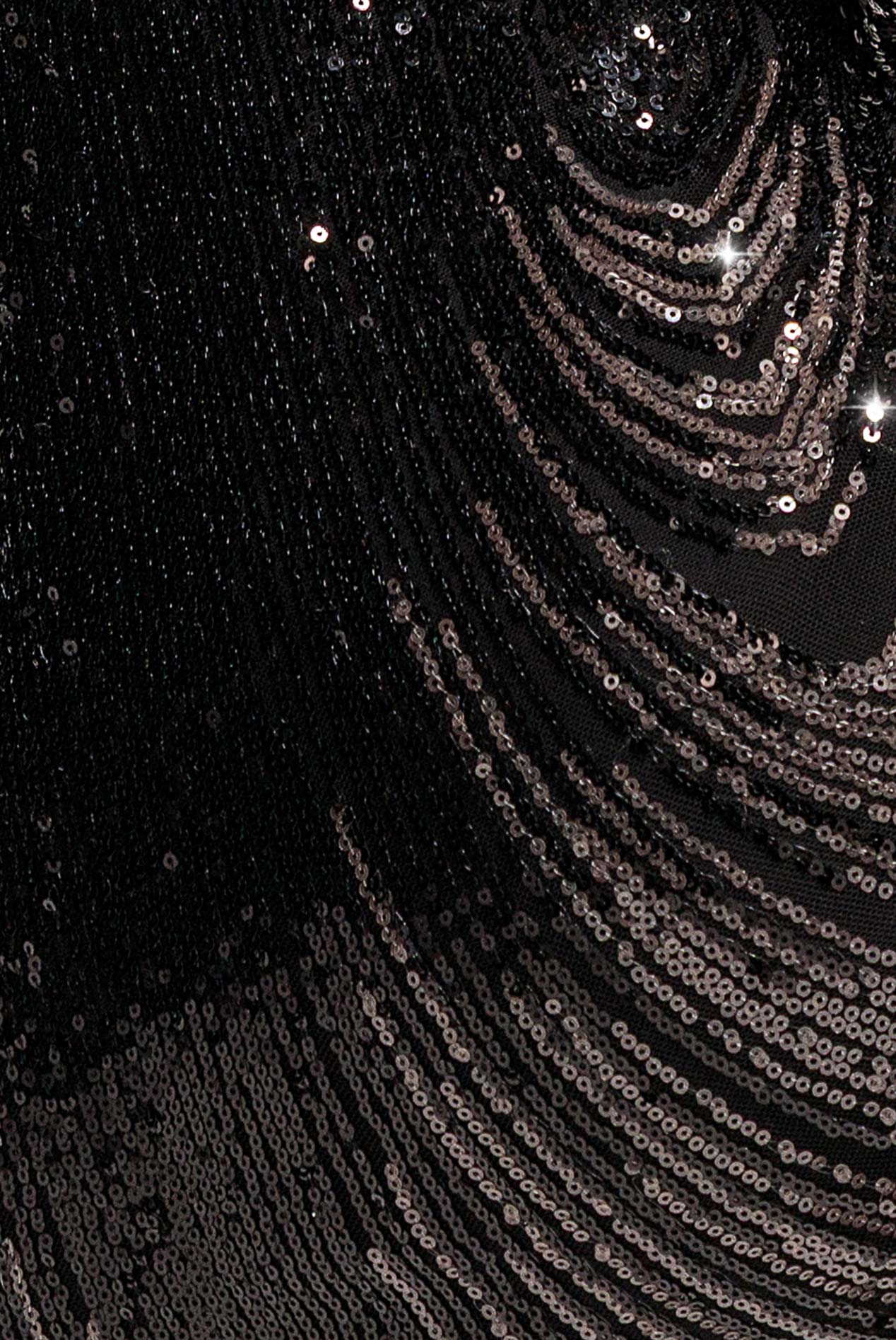 Goddiva Ombre Sequin Mosaic Halter Neck Maxi Dress - Black