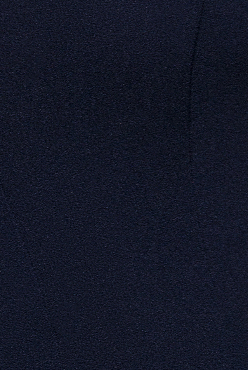 Goddiva Capped Sleeve V Neck Pleated Fit & Flare Maxi Dress - Navy Blue