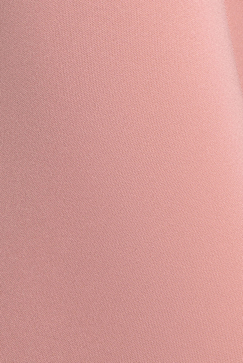 Goddiva Bardot Plunge Neck Bow Sleeve Skater Mini Dress - Blush Pink