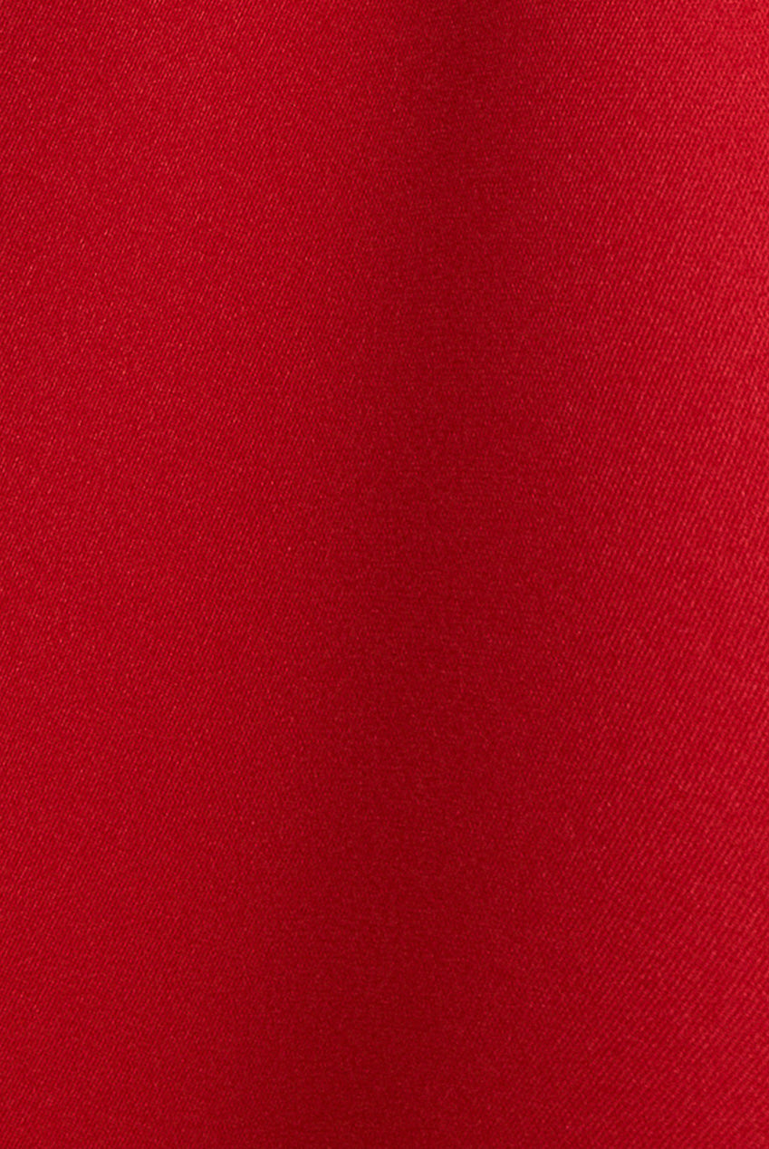 Goddiva Bardot Plunge Neck Bow Sleeve Skater Mini Dress - Red