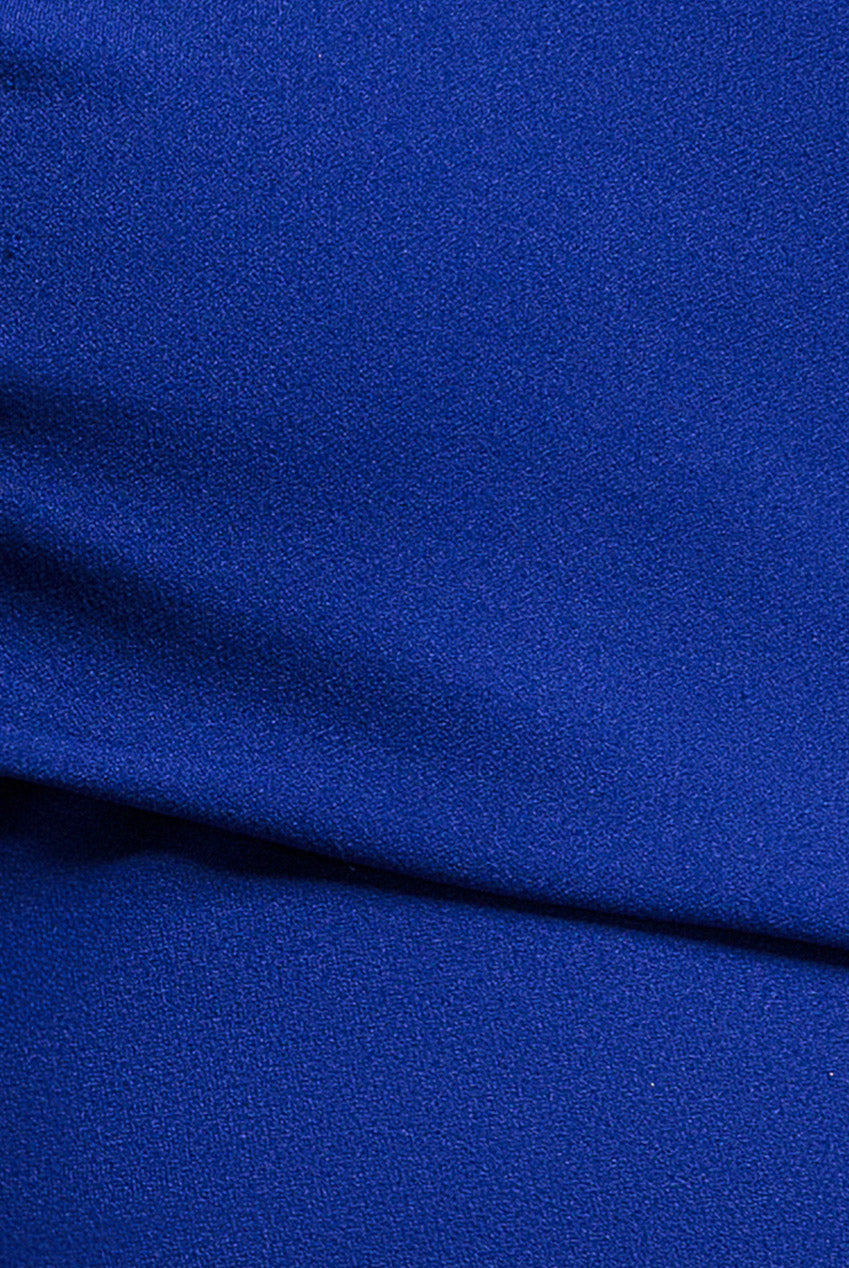 Goddiva Pleated Bardot Wrap Mermaid Maxi Dress - Royal Blue