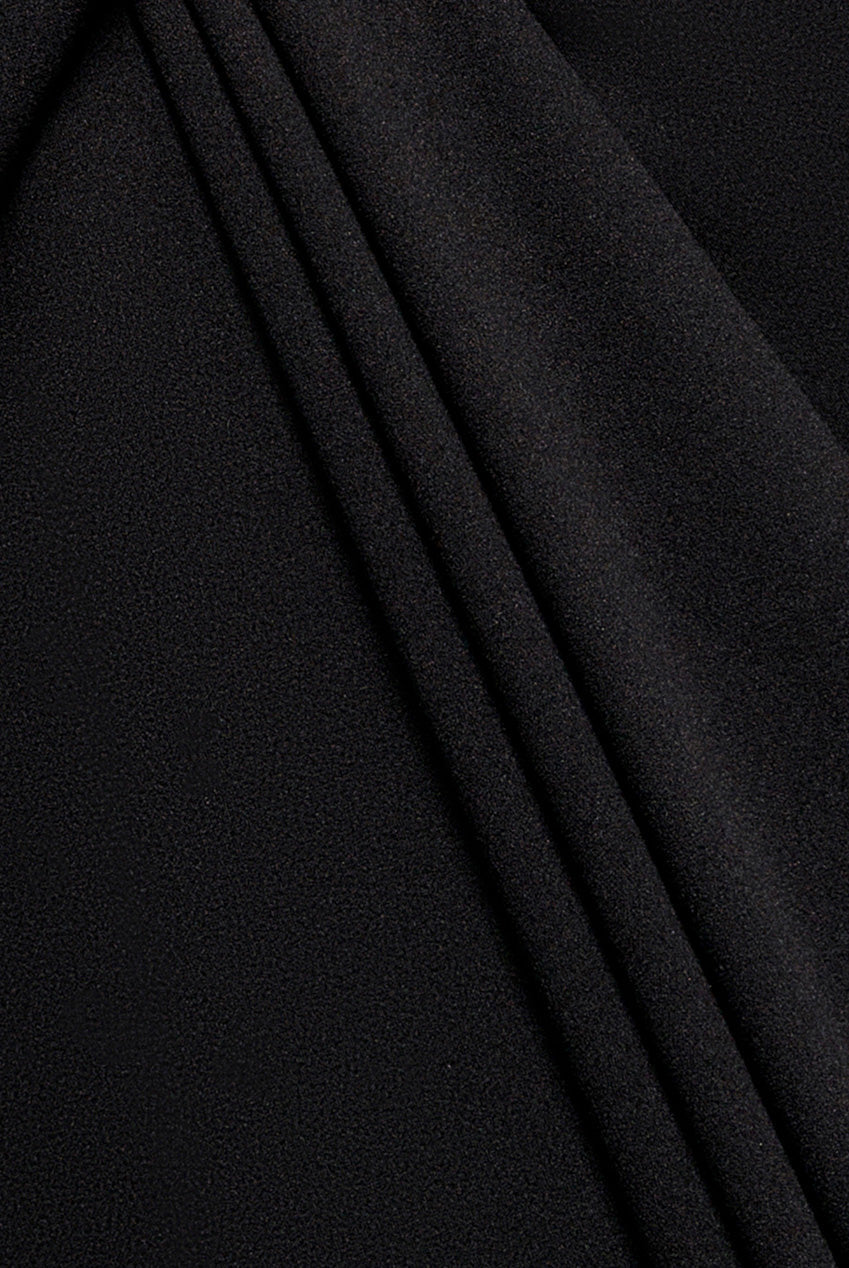 Goddiva Front Wrap Asymmetric Hem Scuba Maxi Dress - Black