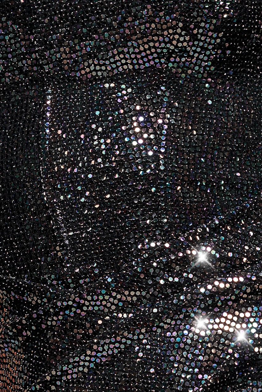 Goddiva Sleeveless Princess Seam Sequin Mermaid Maxi Dress - Black Multi