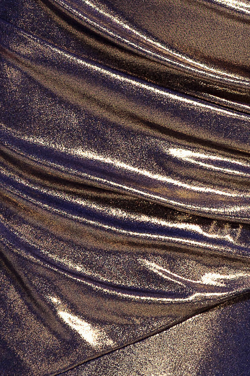 Goddiva Side Gathered Slant Tiered Front Wrap Mermaid Maxi Dress - Dark Gold