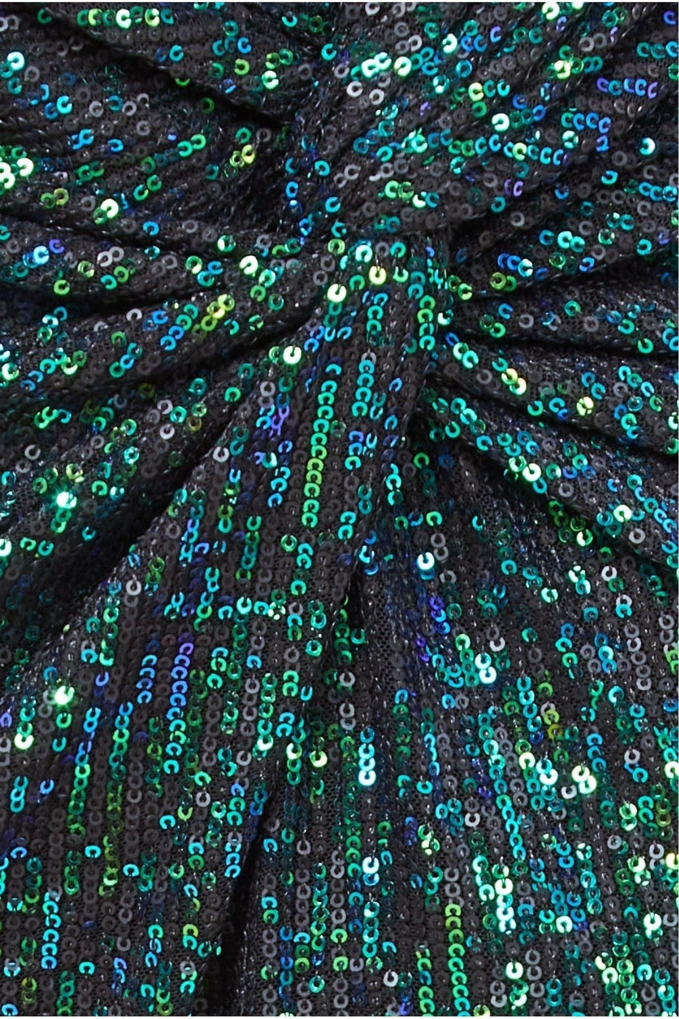 Goddiva Knot Front Sequin Midi Skirt - Emerald Green