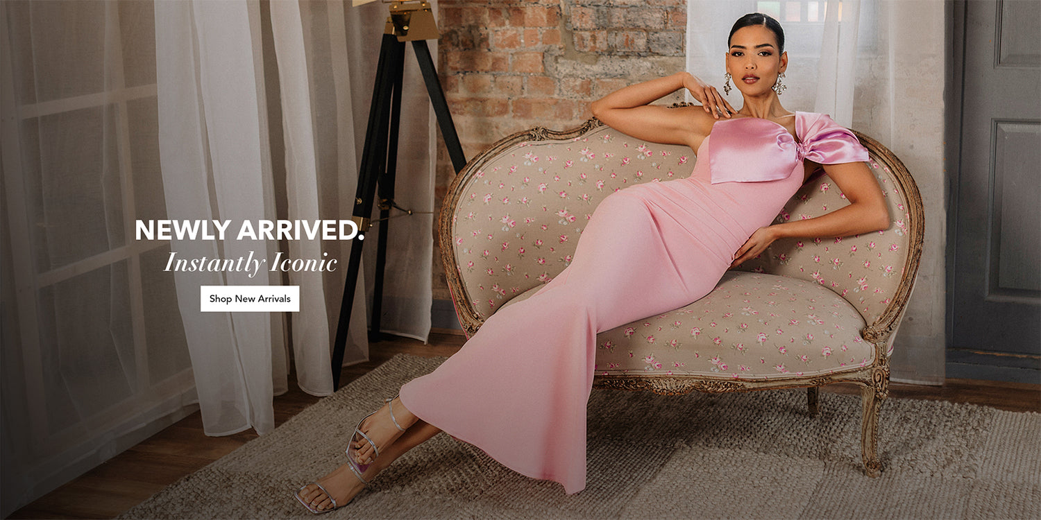 open lace back dress Off The Shoulder Draped Sleeve Maxi Dress With Diamante Neckline - Blush  Pink main image 1