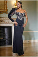 Goddiva One Shoulder Organza  Fan Detail Lace Bodice Maxi Dress - Black