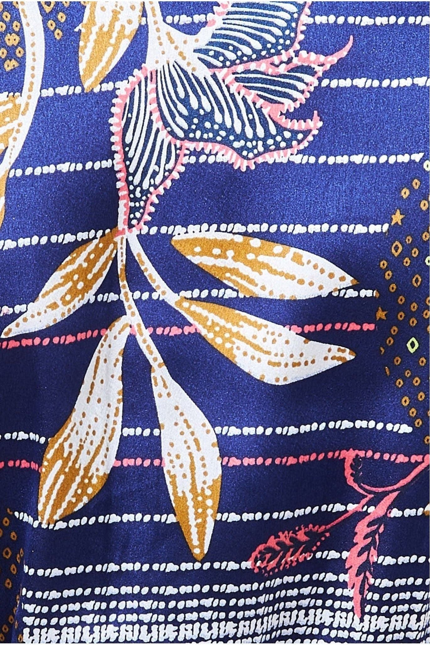 Goddiva Printed Satin Kimono - Navy