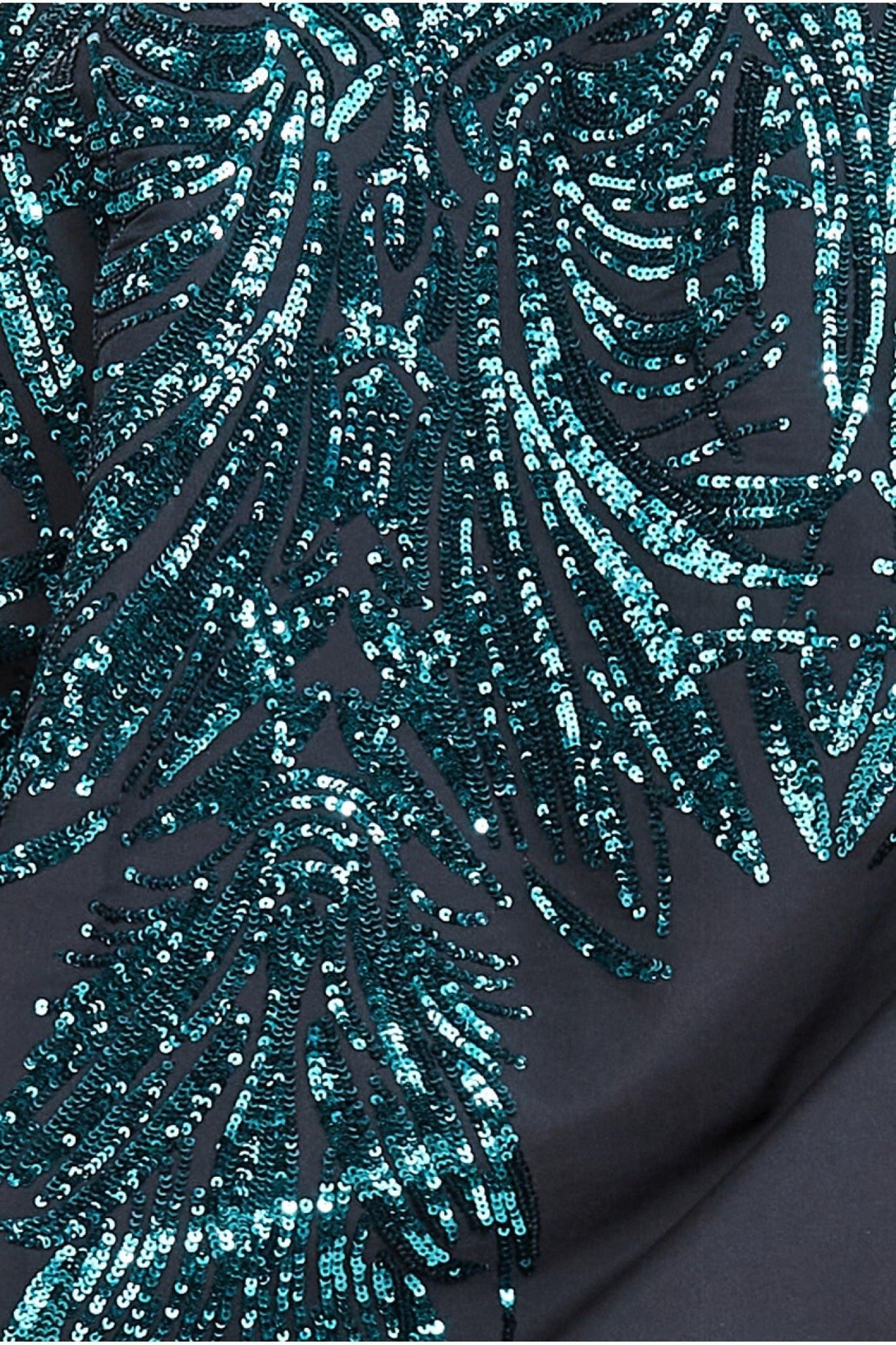 Goddiva Sequin Embroidered Bomber Jacket - Emerald