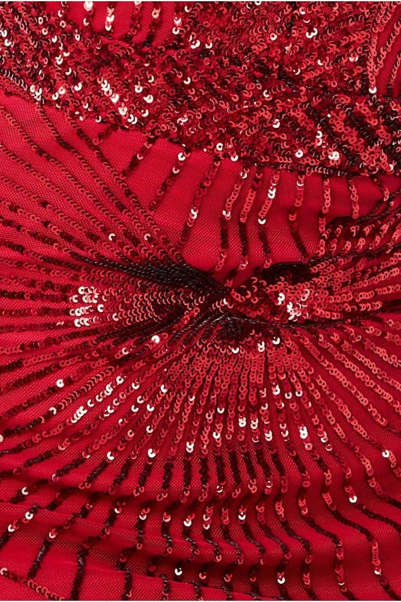 Goddiva Starburst Effect Maxi Dress - Red