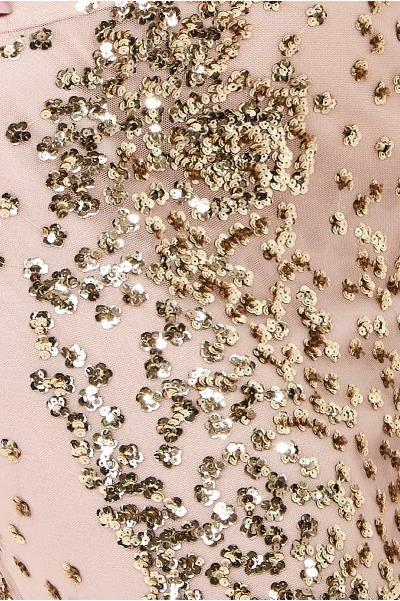 Goddiva Spread On Sequin Maxi Dress - Gold