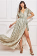 Goddiva Wrap Printed Chiffon Maxi Dress - Snakeprint