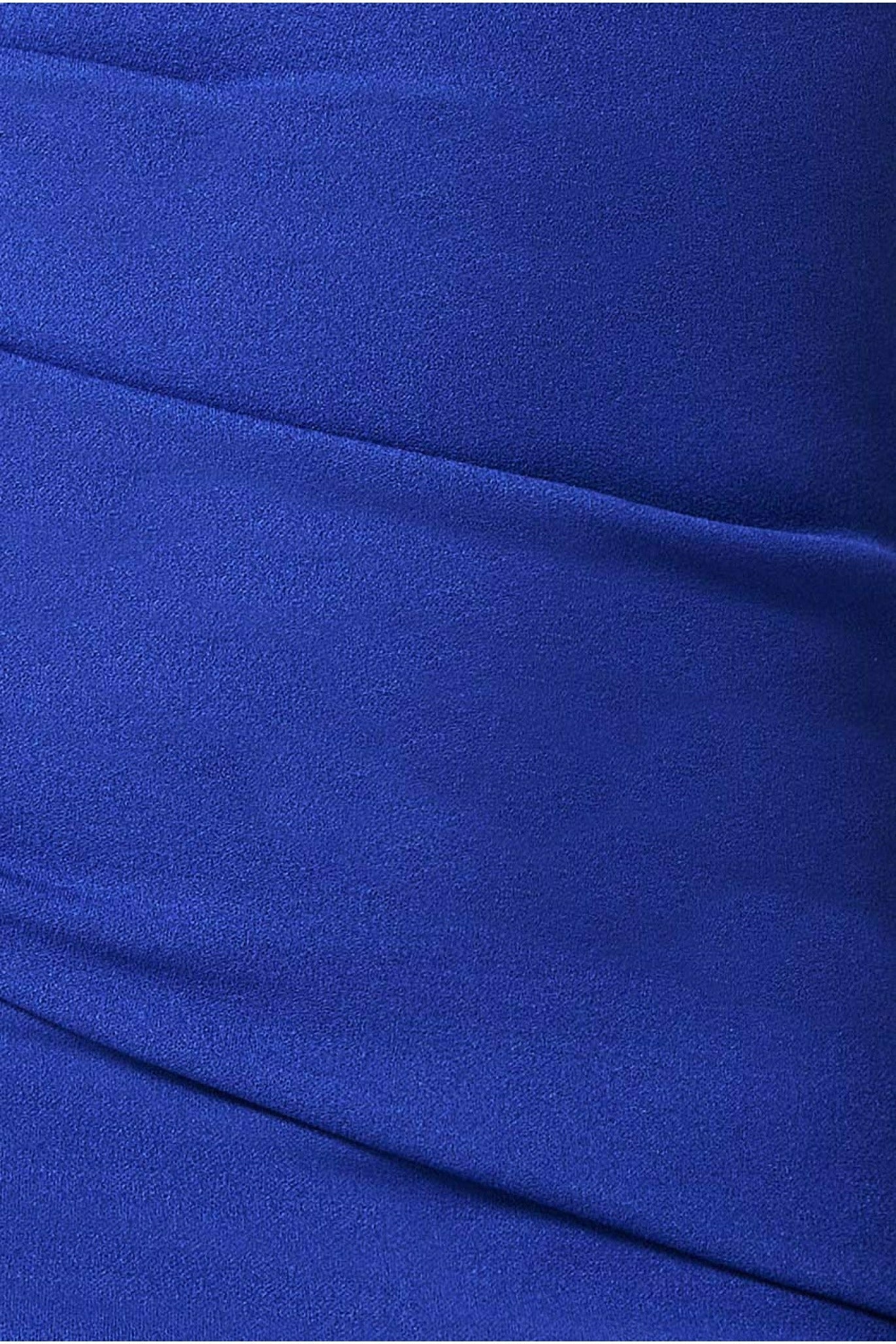 Goddiva Bardot Pleated Midi Dress - Royal Blue