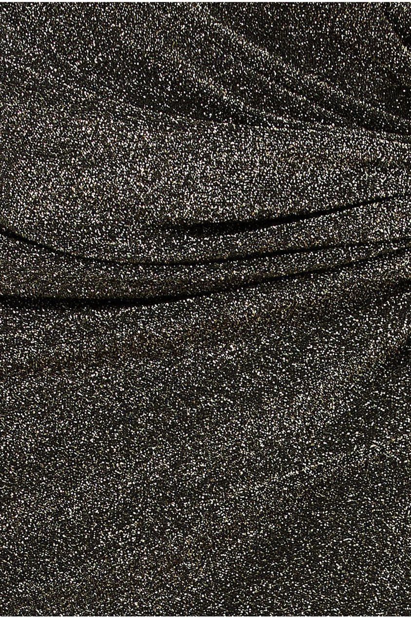 Goddiva Knot Front Thigh Split Midi Skirt - Gold