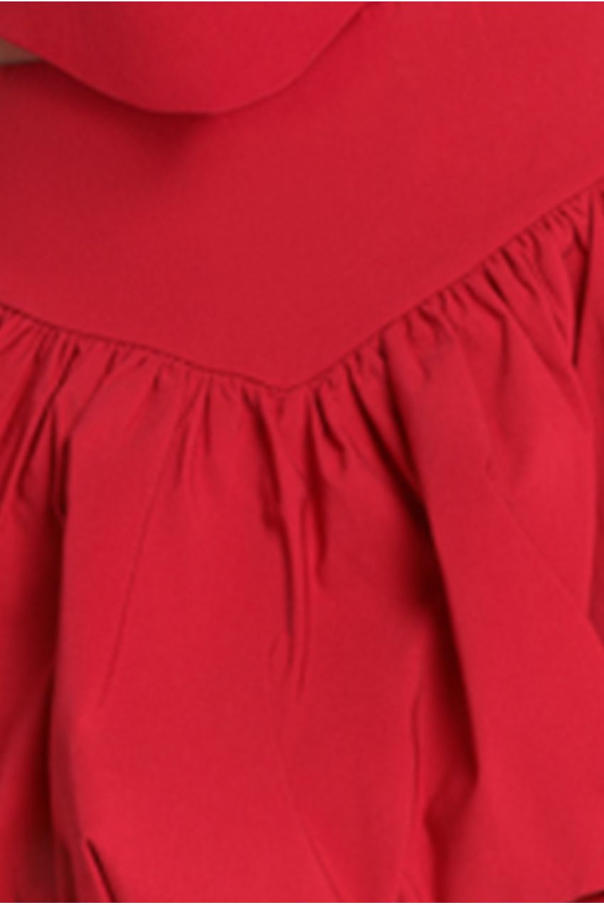Goddiva Bengaline Balloon Mini Skirt - Red