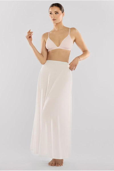Cream - Goddiva Jersey Lining Maxi Skirt