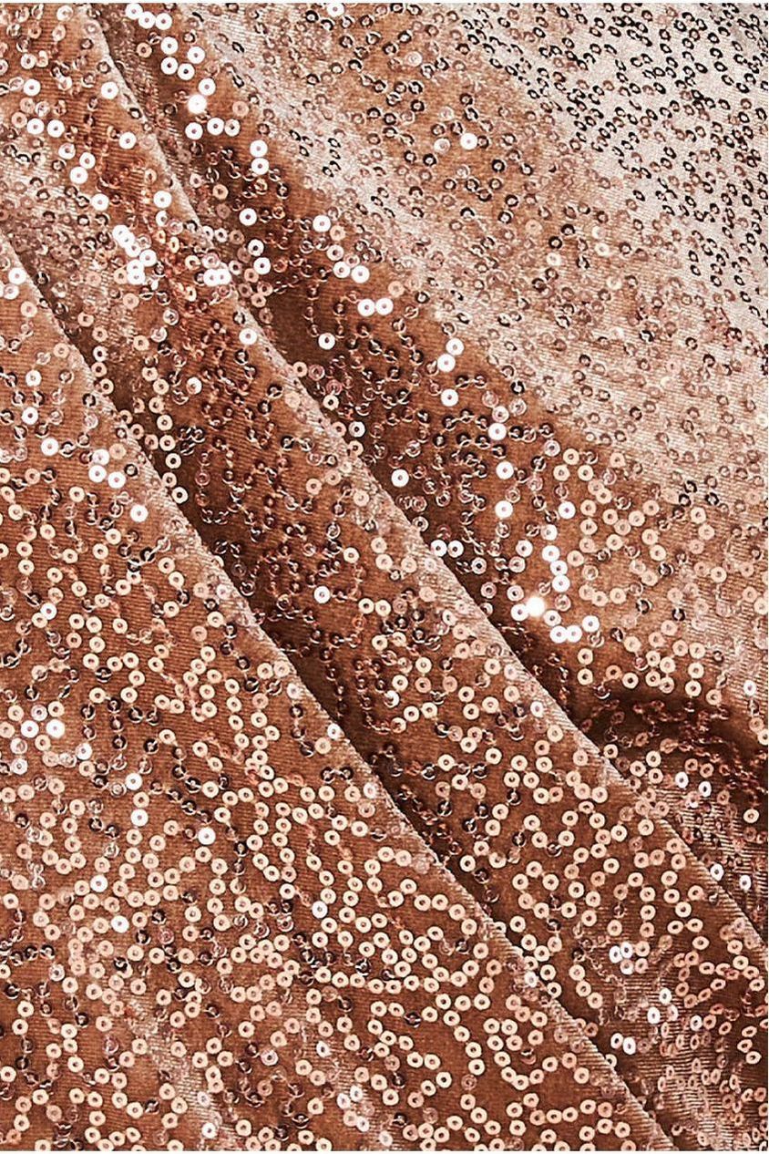 Goddiva Sequin Velvet Sweater - Champagne