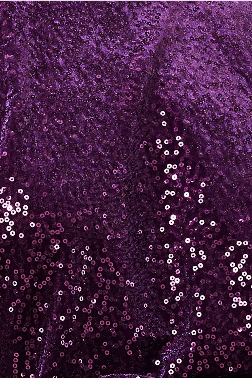 Goddiva Sequin Velvet Sweater - Magenta