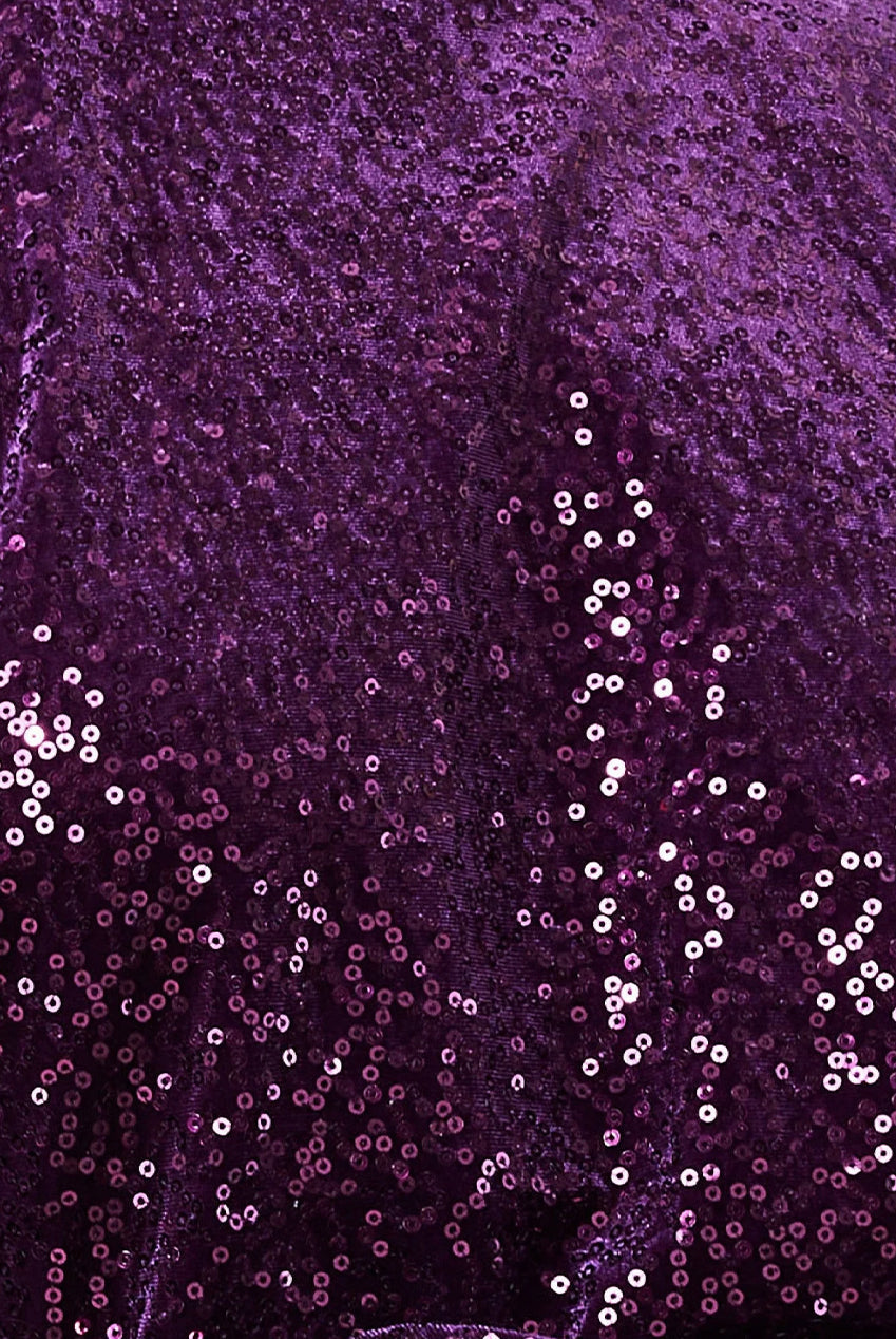 Goddiva Sequin Velvet Sweater - Magenta