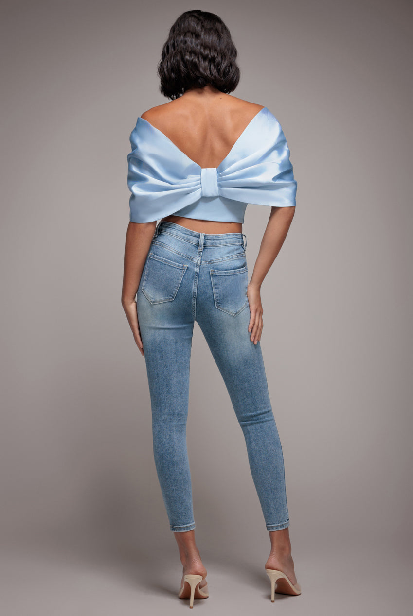 Goddiva denim Skinny Fit Stretch Denim Jeans - Blue