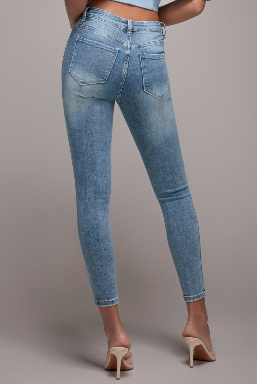 Goddiva denim Skinny Fit Stretch Denim Jeans - Blue
