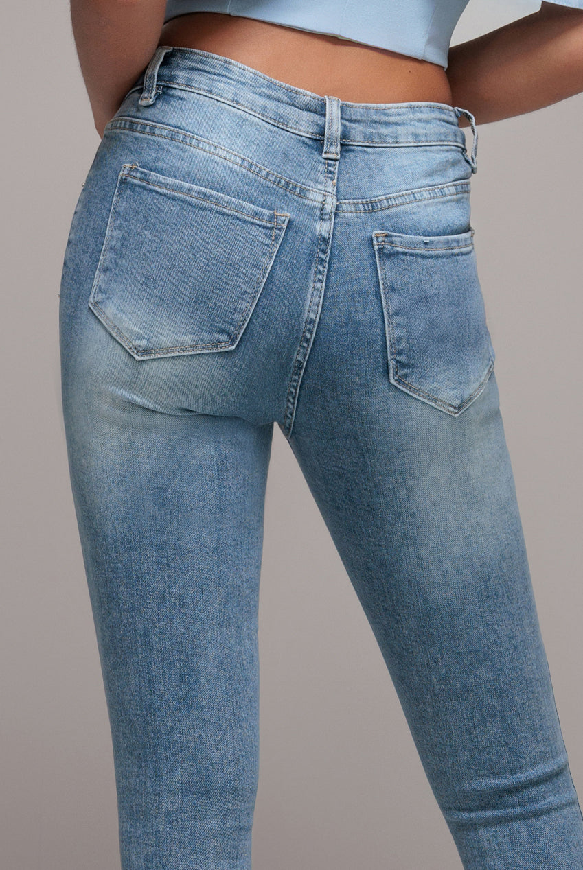 Goddiva denim Skinny Fit Stretch Denim Jeans - Blue