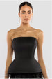 Goddiva Scuba Boobtube Peplum Hem Corset